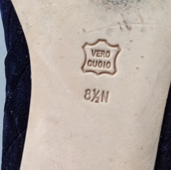 deep navy velvet flats - Picture 2 of 4